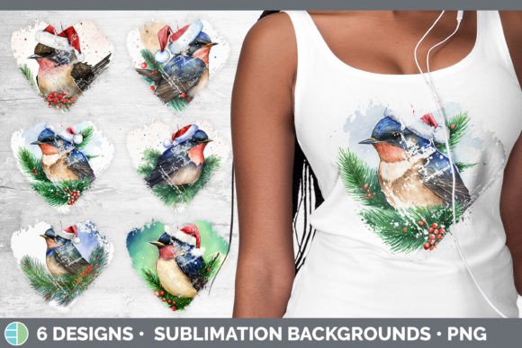 Christmas Barn Swallow Heart Distressed Illustrations Review