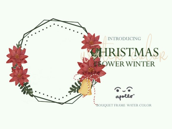 Christmas Flower Winter Frame 02: Premium Illustrations