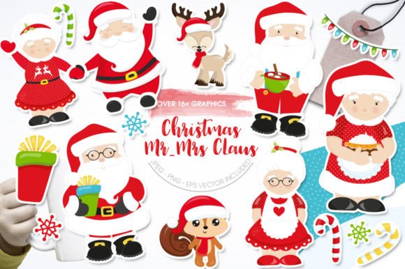 Christmas Mr Mrs Claus: Festive Illustrations for Crafters