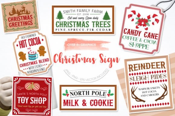 Christmas Signs: Festive Illustrations for Sellers