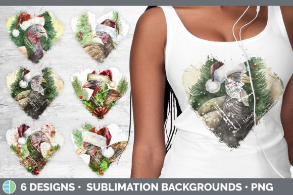 Christmas Turkey Heart Distressed Clipar: Reviewing Illustrations