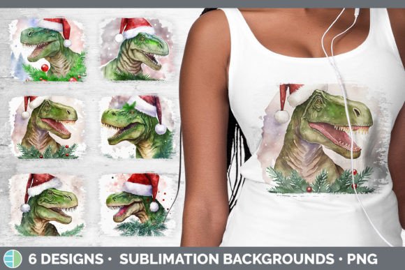 Dinosaur Christmas Distressed Sublimatio: Illustrations Review