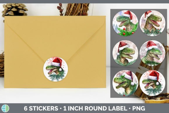 Dinosaur Christmas Stickers 1i: Festive Illustrations