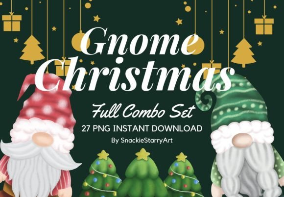Gnome Christmas Full Combo Set: Festive Illustrations