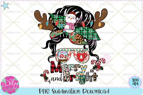 Merry Christmas Mama Messy Bun PNG: A Designer's Review
