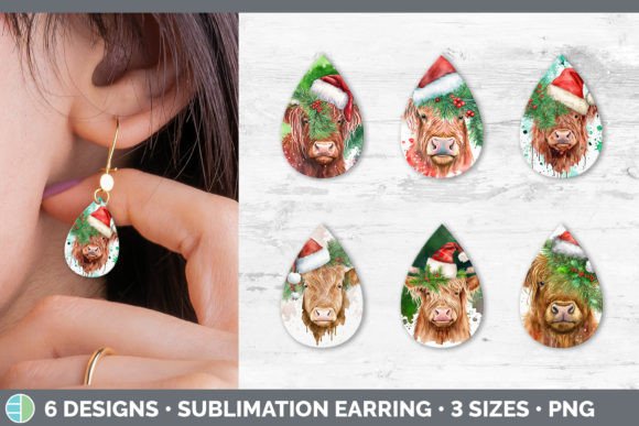 Review: Christmas Highland Cow Teardrop Earring Design