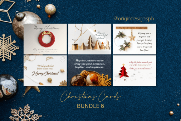Reviewing Christmas Cards-Printable 6 Illustrations