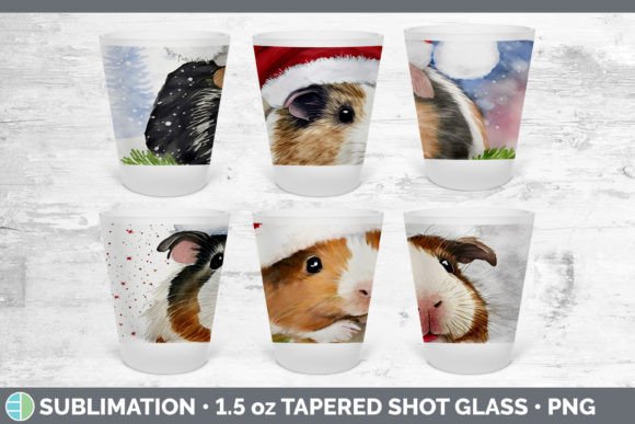 Santa Guinea Pig Christmas Shot Glass Su Illustrations Review