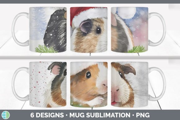 Santa Guinea Pig Mug: Festive Illustrations
