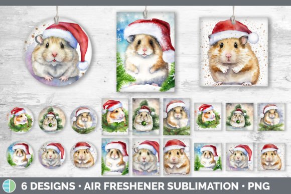 Santa Hamster Air Freshener: Festive Illustrations