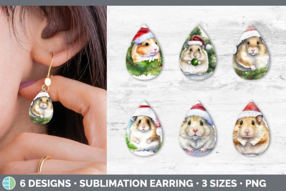 Santa Hamster Earring: Festive Illustrations