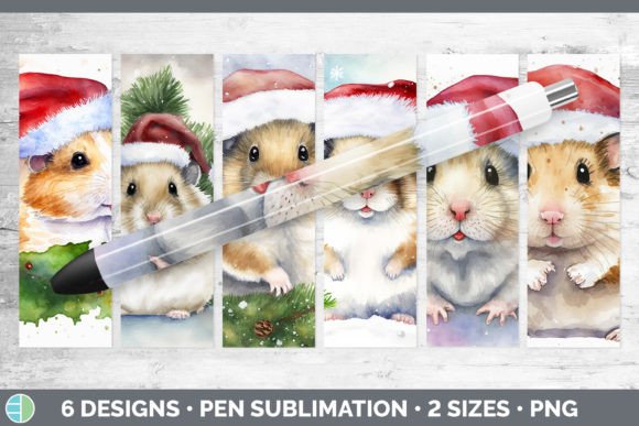 Santa Hamster Pen Wraps: Festive Illustrations