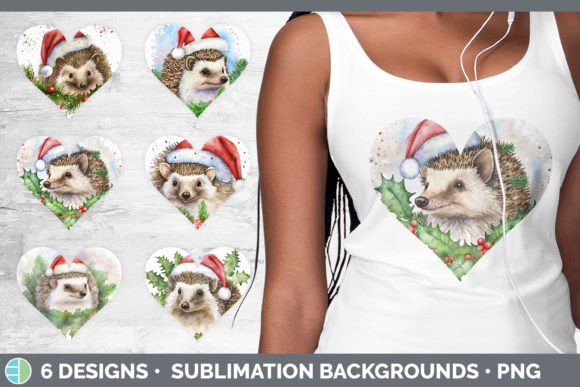 Santa Hedgehog Christmas Hearts Clipart Review